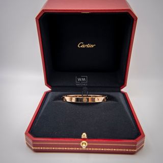 Pulsera Cartier Love 4 Diamantes Oro Rosa Talla 16