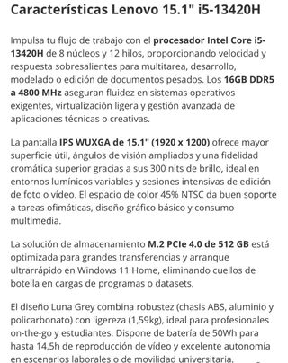 Lenovo Ideapad Slim 3 Negro/Plata