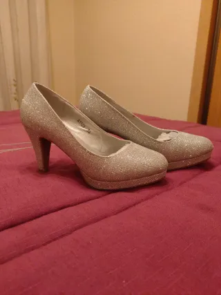 Zapatos de fiesta plateados