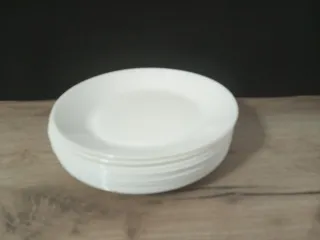 9 Platos Postre Porcelana Blanca 18cm