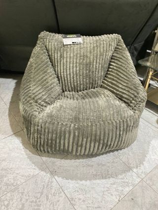 Puff Sofá Gris Terciopelo Nuevo