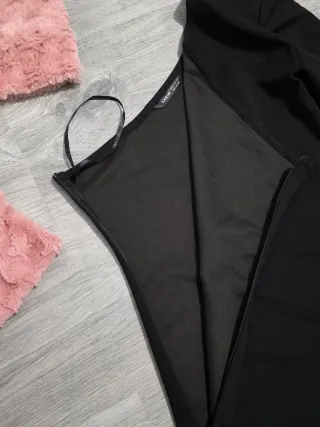 Conjunto Noche Negro y Rosa Talla