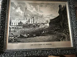 Grabado The Bull-Ring at Seville de David Roberts