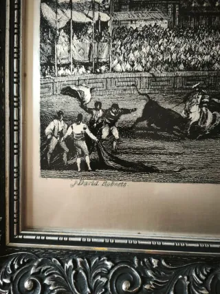 Grabado The Bull-Ring at Seville de David Roberts