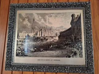 Grabado The Bull-Ring at Seville de David Roberts