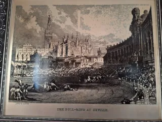 Grabado The Bull-Ring at Seville de David Roberts