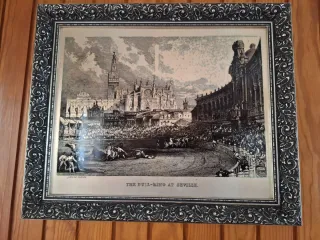 Grabado The Bull-Ring at Seville de David Roberts