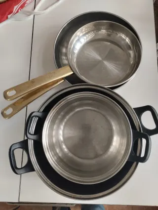 Menaje 7 piezas cazuelas cazo sarten Super sándwic