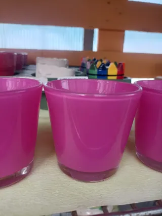 Set 5 Mini Vasi Rosa Pianta Grassa