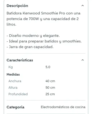 Batidora Kenwood 2L