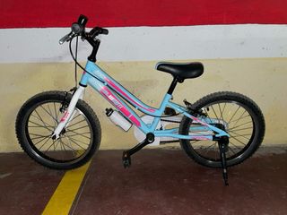 Bicicleta infantil JL Wenti 18” celeste y rosa