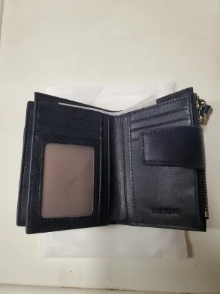 Cartera Billetera con portamonedas de Cuero Azul