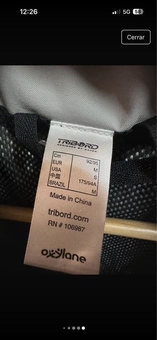 Chaqueta Tribord Negra Impermeable y Transpirable