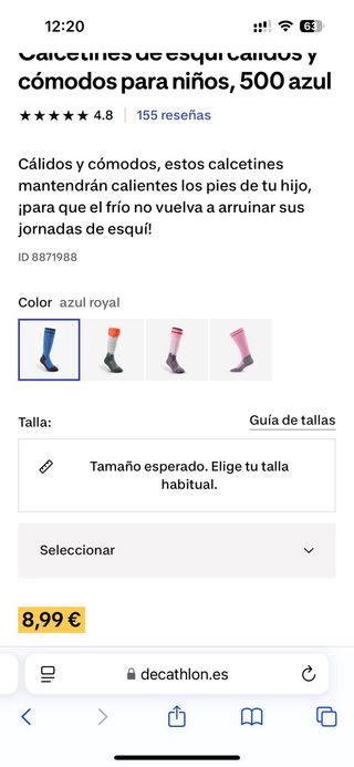 Calcetines cálidos nieve/esquí T35-38