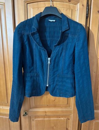 Women’s Blue Denim Zip-Up Jacket