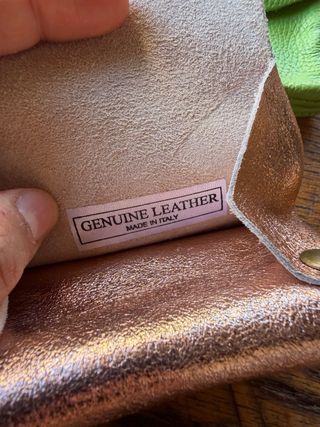 2 Carteras Monedero Piel Verde y rose gold