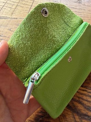 2 Carteras Monedero Piel Verde y rose gold