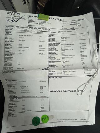 Fender Precision Custom Shop 1962 PBass Fiesta Red