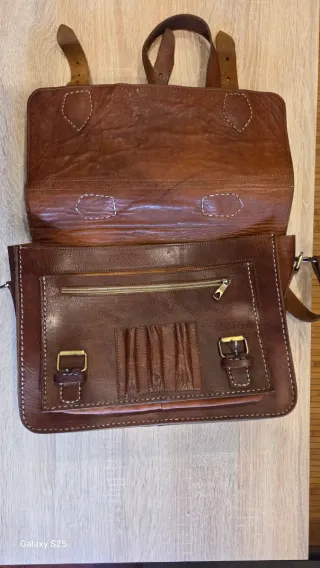 Maletín/Bandolera de Piel Genuina Marruecos