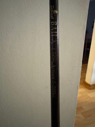 Tres cañas de pesca de barco