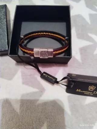 Pulsera Cuero Massimo Dutti Negra/Marrón