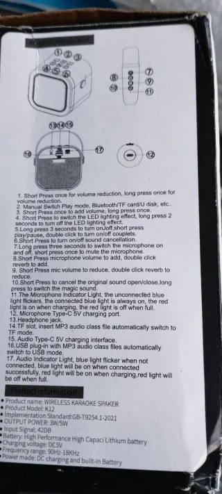 Sistema de sonido de karaoke colorido con micrófon