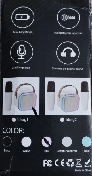 Sistema de sonido de karaoke colorido con micrófon