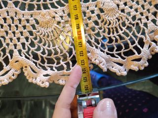 Tovaglia Vintage Uncinetto Anni '70 Beige