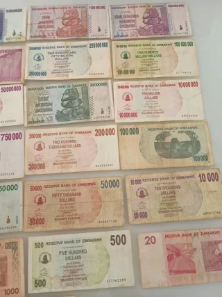 Lote Billetes Zimbabwe Millones Dólares