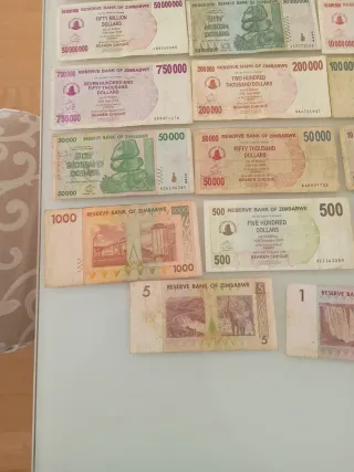 Lote Billetes Zimbabwe Millones Dólares