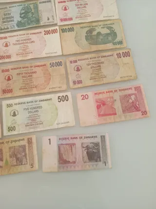 Lote Billetes Zimbabwe Millones Dólares