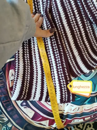 Cardigan lungo fantasia con frange