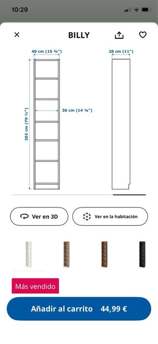 Estantería Billy Ikea y 2 Cajas. Sin estrenar.