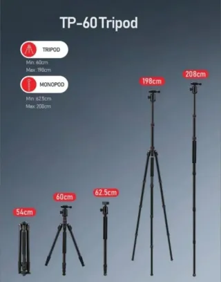 Trípode Profesional Fotografía Negro