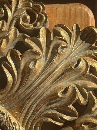 Espejo Sol Convexo Dorado Vintage Madera Tallada