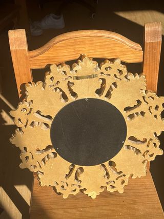 Espejo Sol Convexo Dorado Vintage Madera Tallada