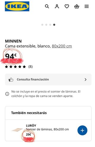 Cama infantil MINNEN IKEA 200x80