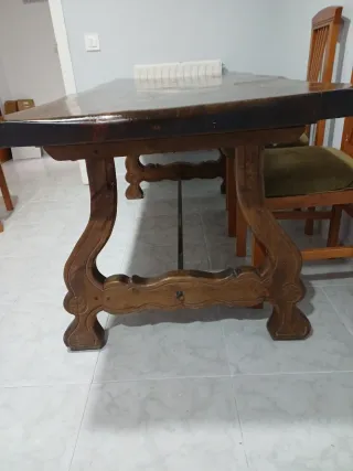 Mesa madera maciza rústica antigua
