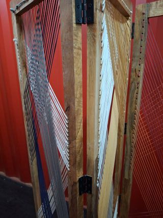 Biombo madera y tela 3 lamas