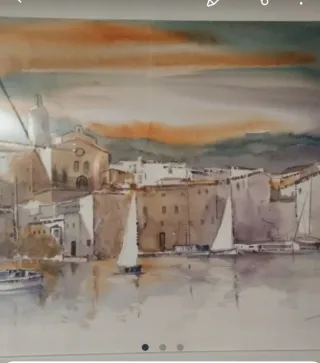 Acuarela Cadaqués Enmarcada