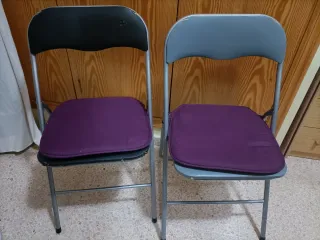 2 Sillas Plegables Metal/Plástico