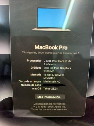 MacBook Pro Apple Plata/Gris Espacial