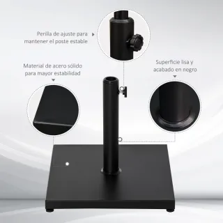 Base Sombrilla Jardín 18kg Ø35/38/48mm