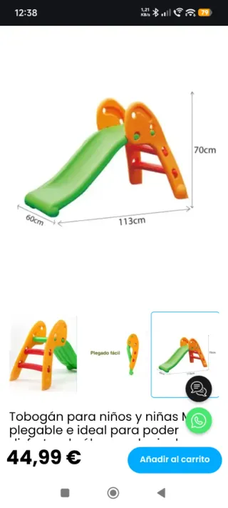 Tobogán infantil plegable ataacars