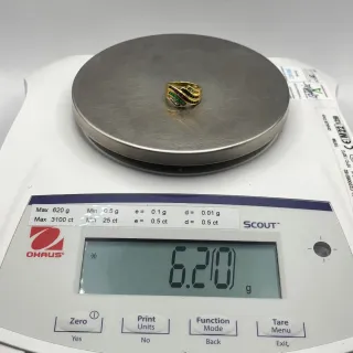 00547 ANILLO CON PIEDRAS DE COLOR DE ORO 18K - T20