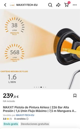 Pistola Pintura Airless MAXXT 226 Bar