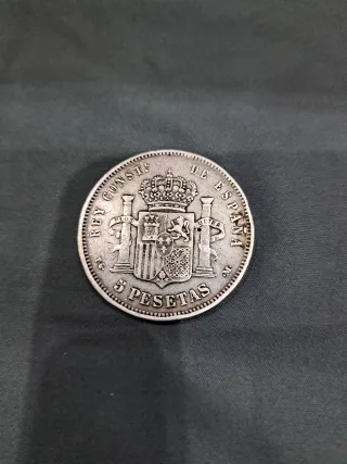 5 Pesetas Plata Alfonso XIII 1891