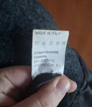 Cappotto invernale lana e poliestere grigio e nero