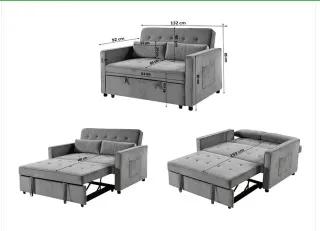 Sofá Cama Gris Fuji