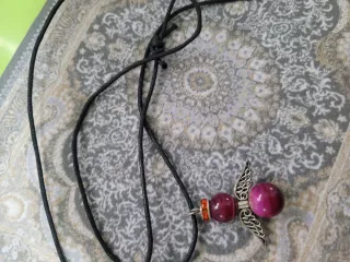 Colgante Ángel Guardián Rosa y Plata BISUTERIA